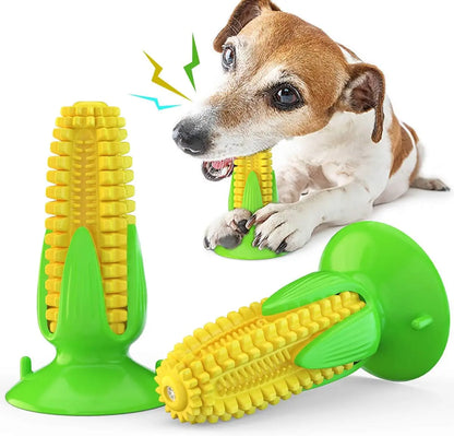 Interactive Yellow Corn Squeaky Toothbrush toy