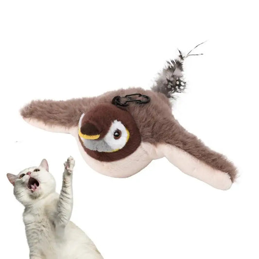 USB Rechargeable Flapping Kitten Toys interactive swinging bird