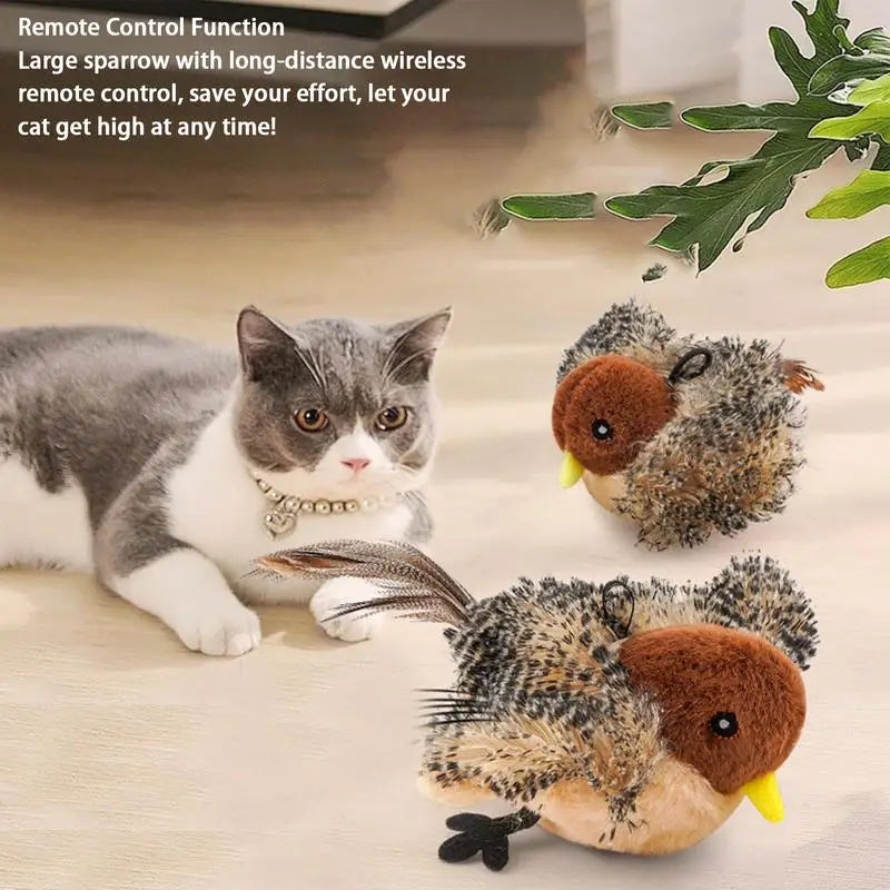 Flapping Bird Cat Toy With Electronic Sound