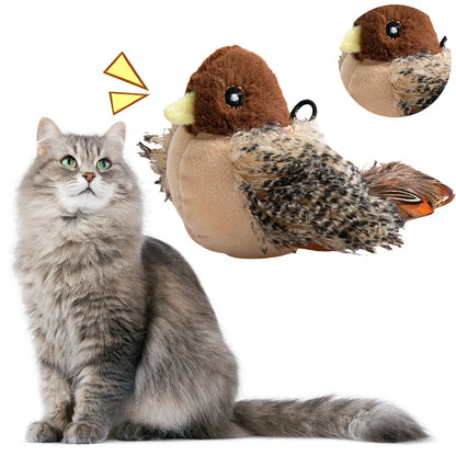 Interactive Electric Squeaky Cat Toys with flying Birds