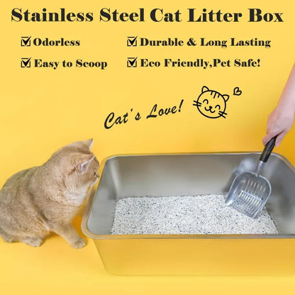 Stainless Steel Large Cat Litter Box