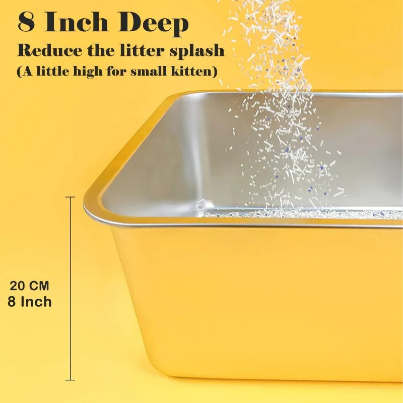 Stainless Steel Large Cat Litter Box