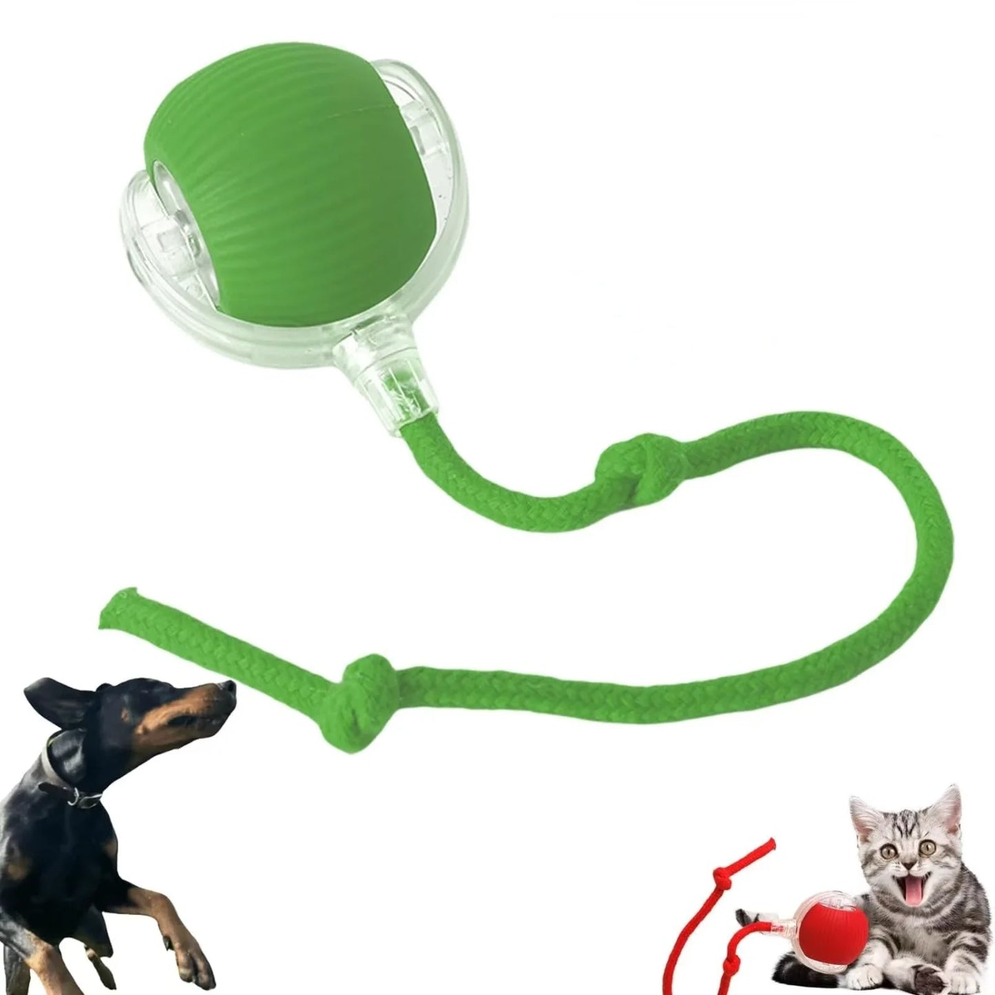 Smart Automatic Rolling Pet Ball with Long Tail