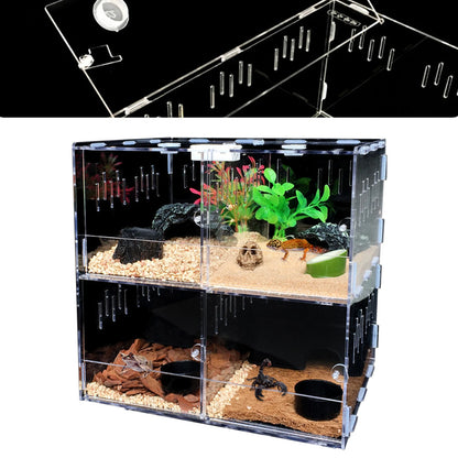 4 Grids Acrylic Pet Lizard Crawling Box