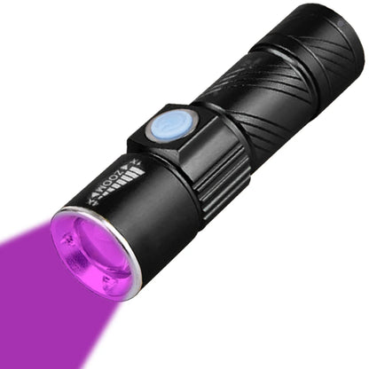 Mini UV Flashlight 365nm Fluorescent USB Charging Ultraviolet Blacklight 600mAh for Dog Cat Urine Pet Stains