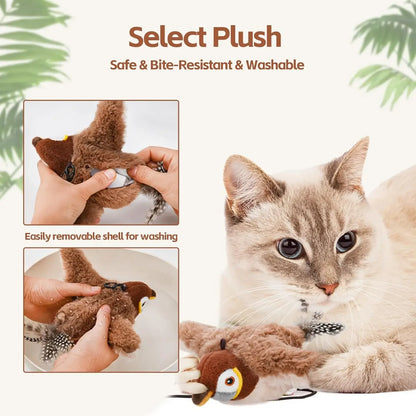 Interactive Cat Rechargeable Lifelike Bird Plush Toy