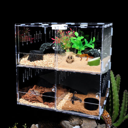 4 Grids Acrylic Pet Lizard Crawling Box