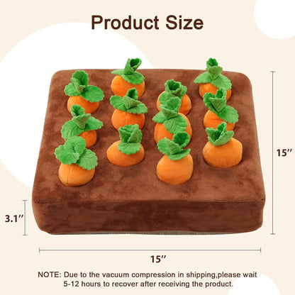 Non-slip plush carrot snuffle mat for dogs