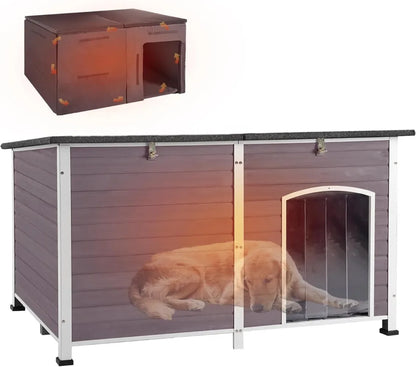 59.1" Large Outdoor Dog House with Insulated Liner