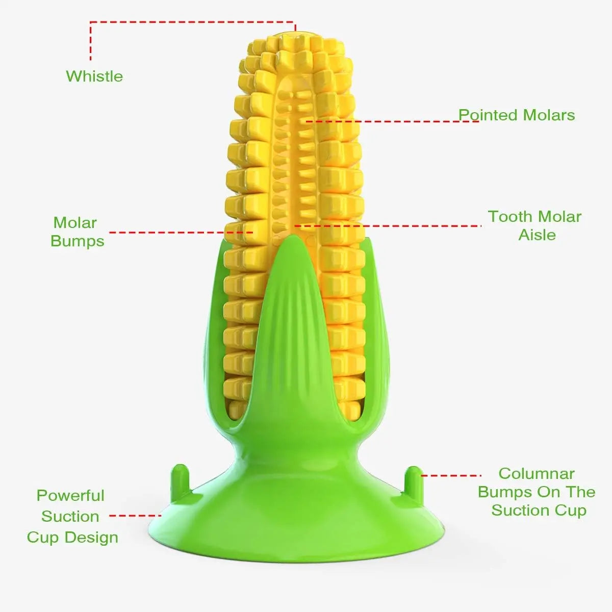 Interactive Yellow Corn Squeaky Toothbrush toy