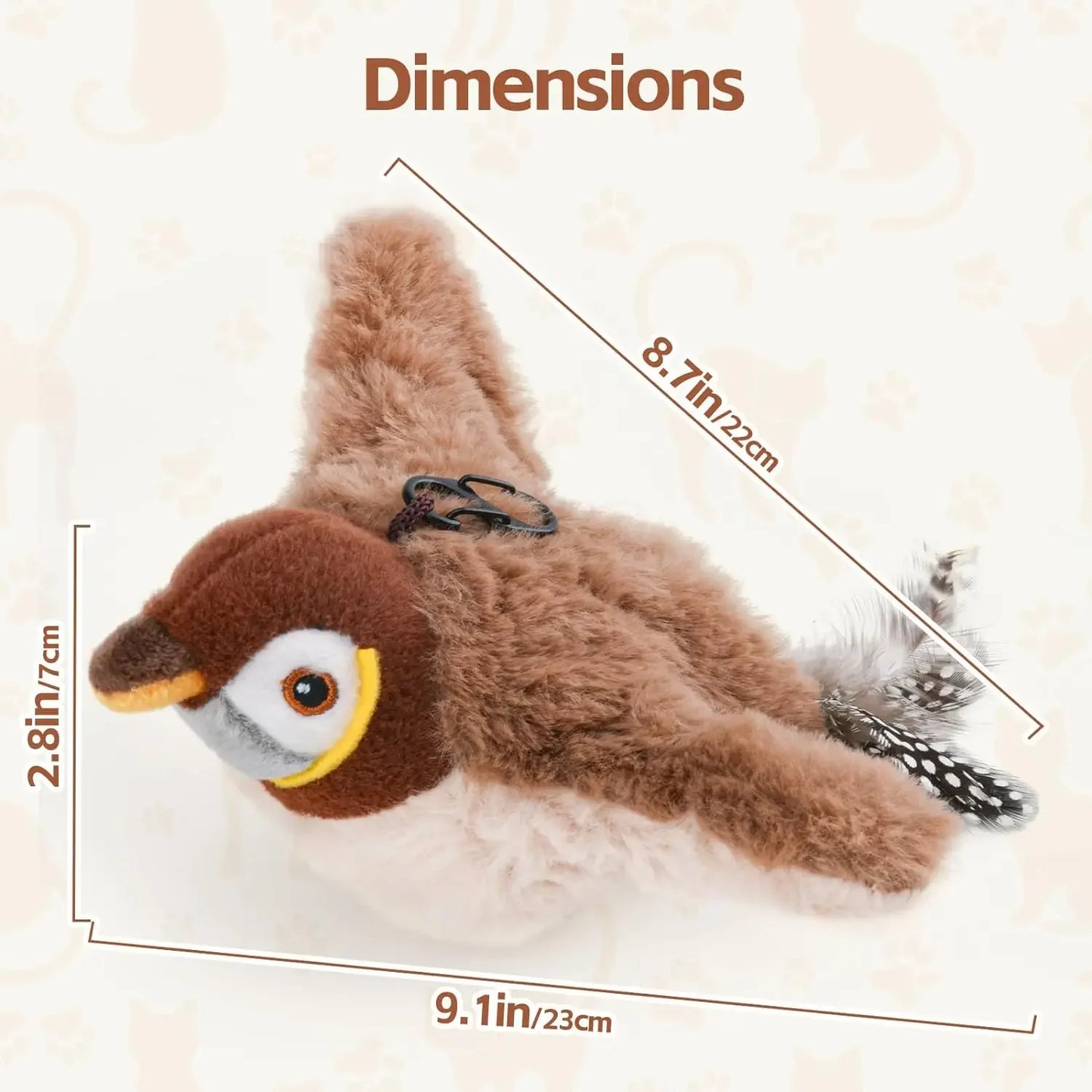 Interactive Cat Rechargeable Lifelike Bird Plush Toy