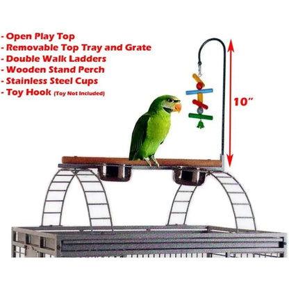 Extra Large Double Ladders Open Play Top Wrought Iron Bird Parrot Parakeet Finch Macaw Cockatoo Cage