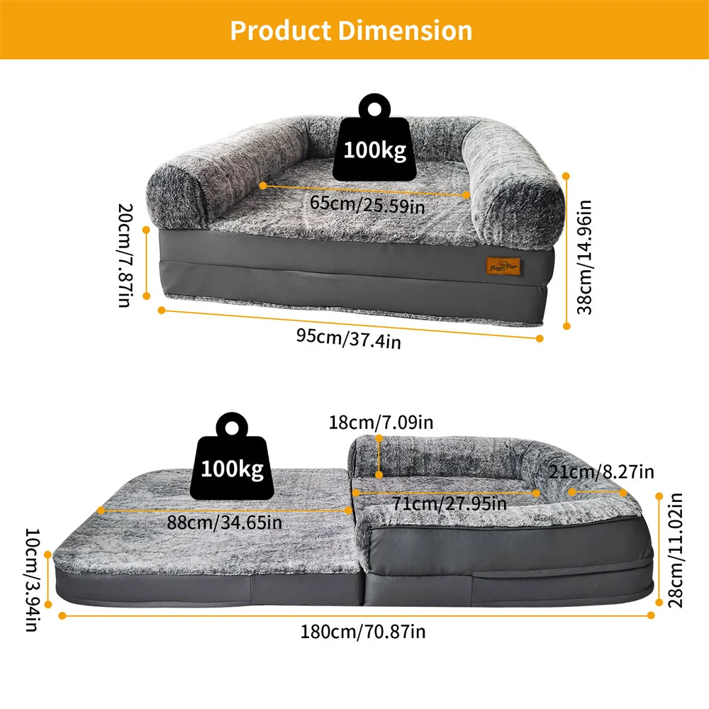 Foldable Human Dog Bed for Adult 2 in 1 Calming Bed