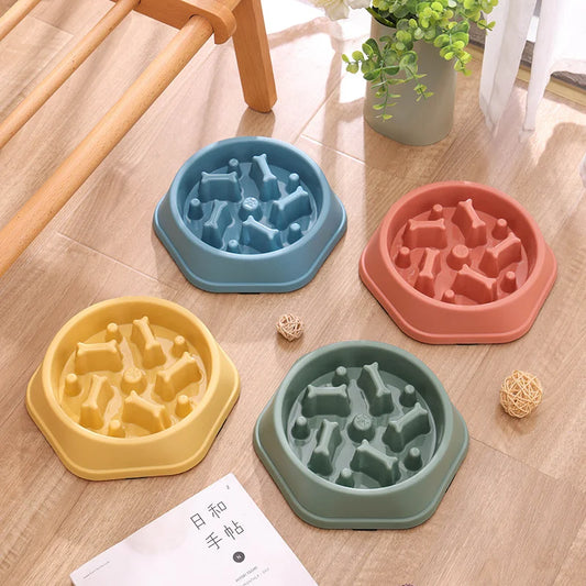 Anti-choking slow feeder pets bowls