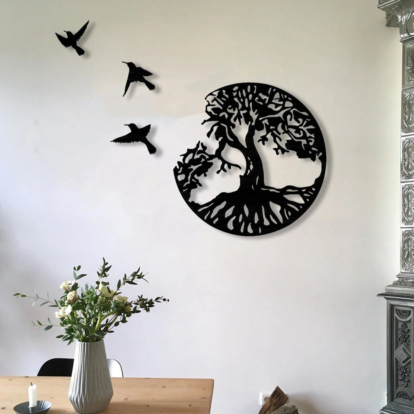 Tree Of Life And Birds Wood Wall Decor