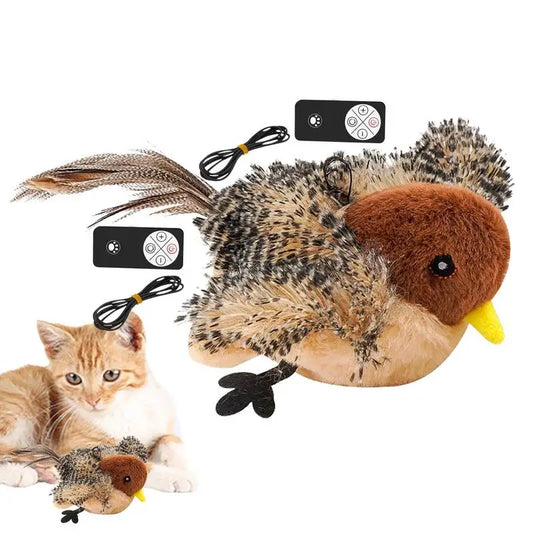 Flapping Bird Cat Toy With Electronic Sound