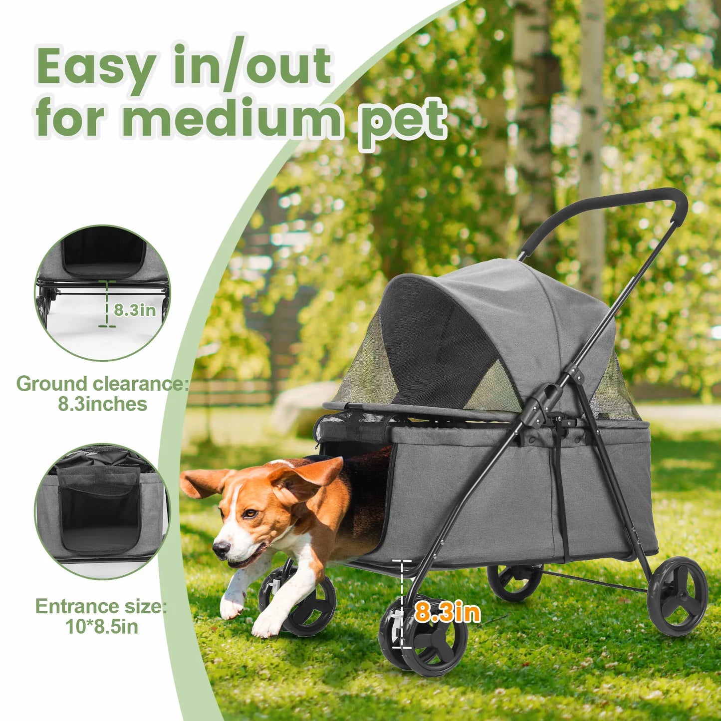 Wedyvko Luxury 80 lbs  Pet Stroller