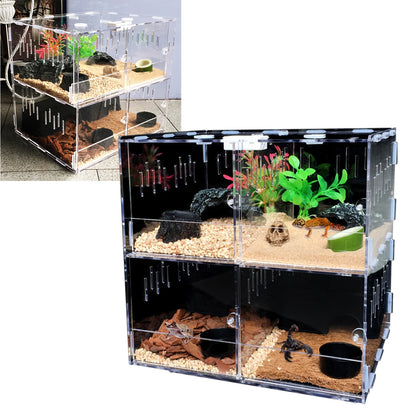 4 Grids Acrylic Pet Lizard Crawling Box