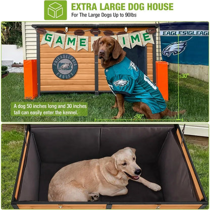 Dog House Insulated Outdoor Dog Kennel with Liner