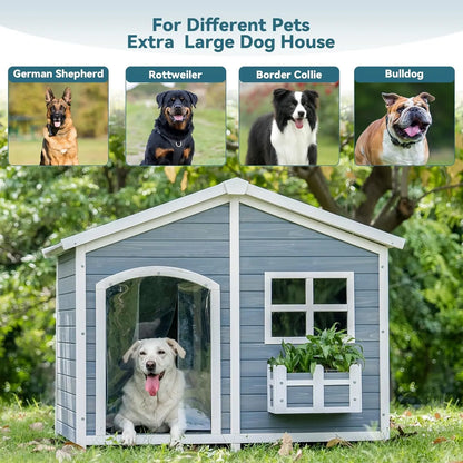 47" L x 40" W x 43.5" H Extra Large Dog House Outdoor