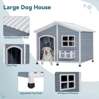 47" L x 40" W x 43.5" H Extra Large Dog House Outdoor